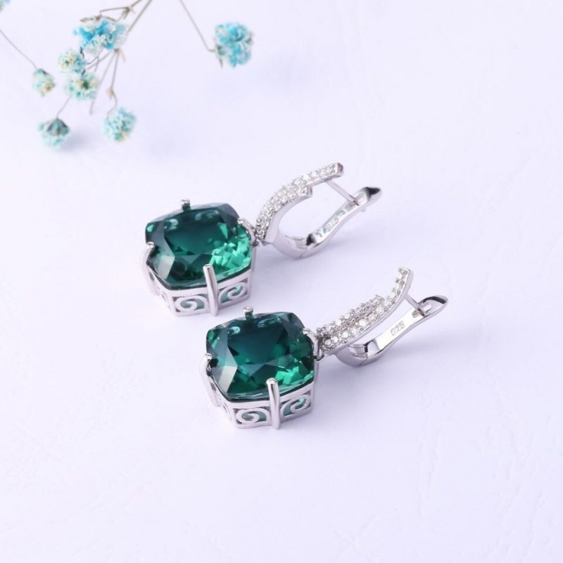 Green Healing Amethyst Earrings
